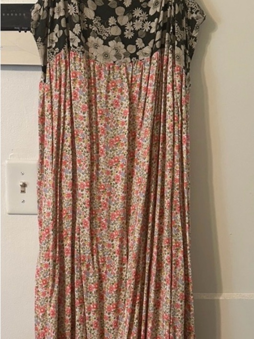 Natural Life XL Boho Mixed Floral Patchwork Flowy Midi Dress - Picture 4 of 4